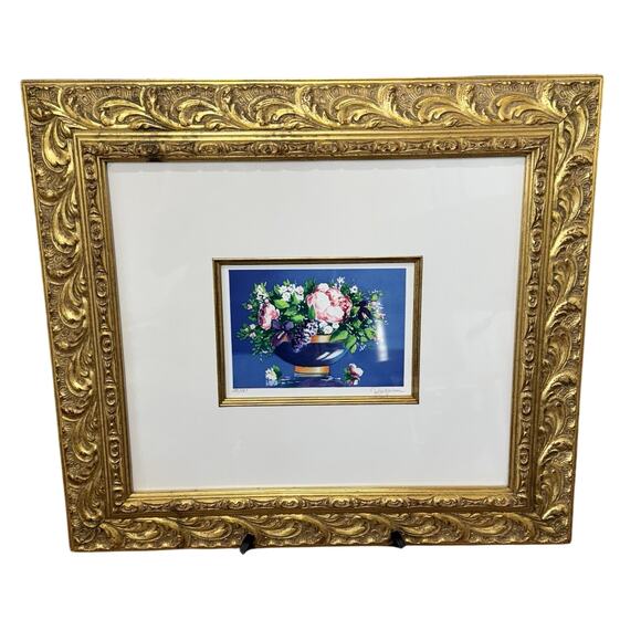 Art - Alain Ragaru 7-Color Lithograph Signed 192/295 Gold Framed Matted Artwork - Picture 1 of 9